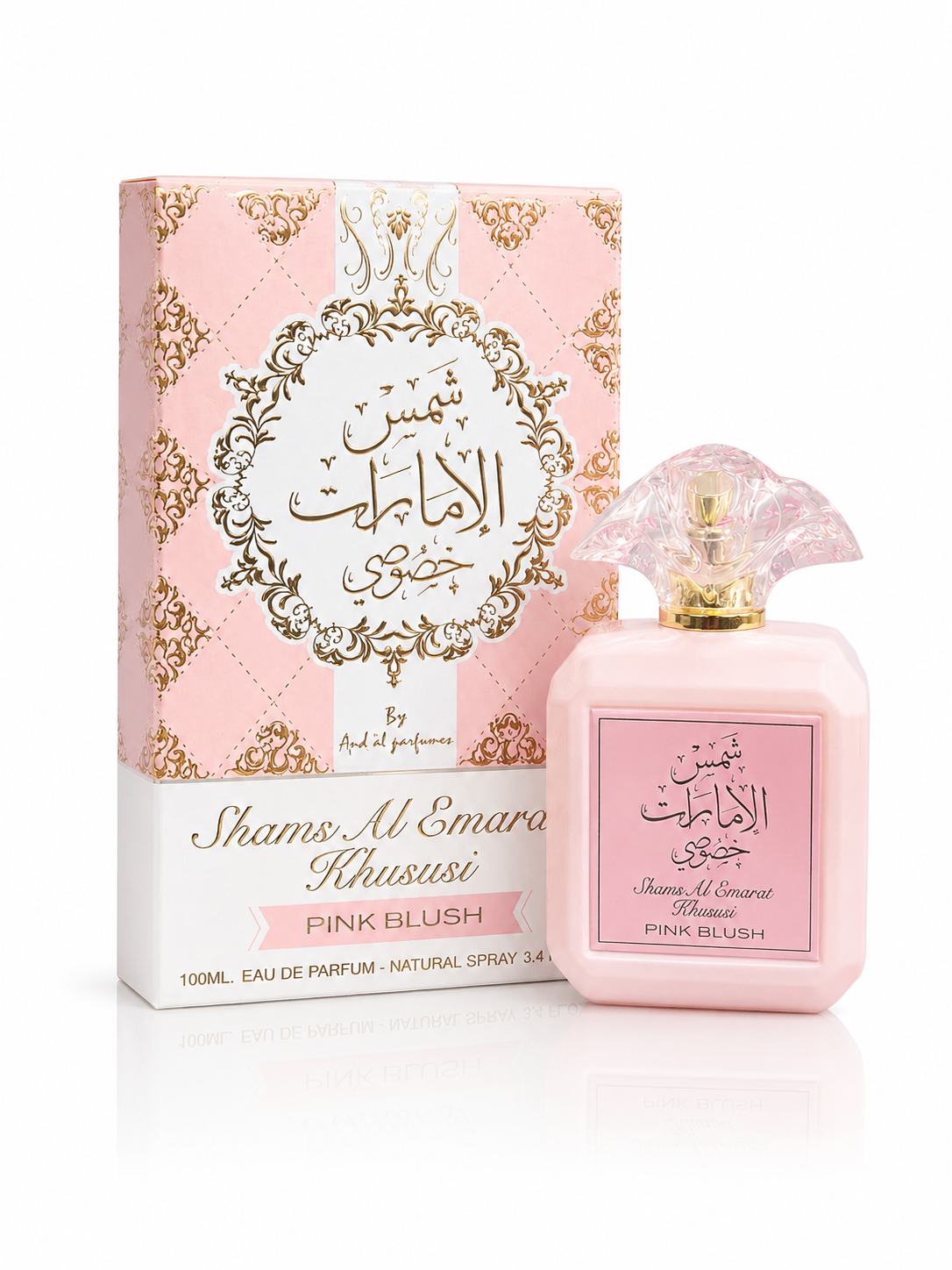 Ard al Zaafaran Pink Blush Shams Al Emarat Khususi, Marshmallow Blush Perfume For Women, Eau de Parfum - 100 ML 3.4 OZ