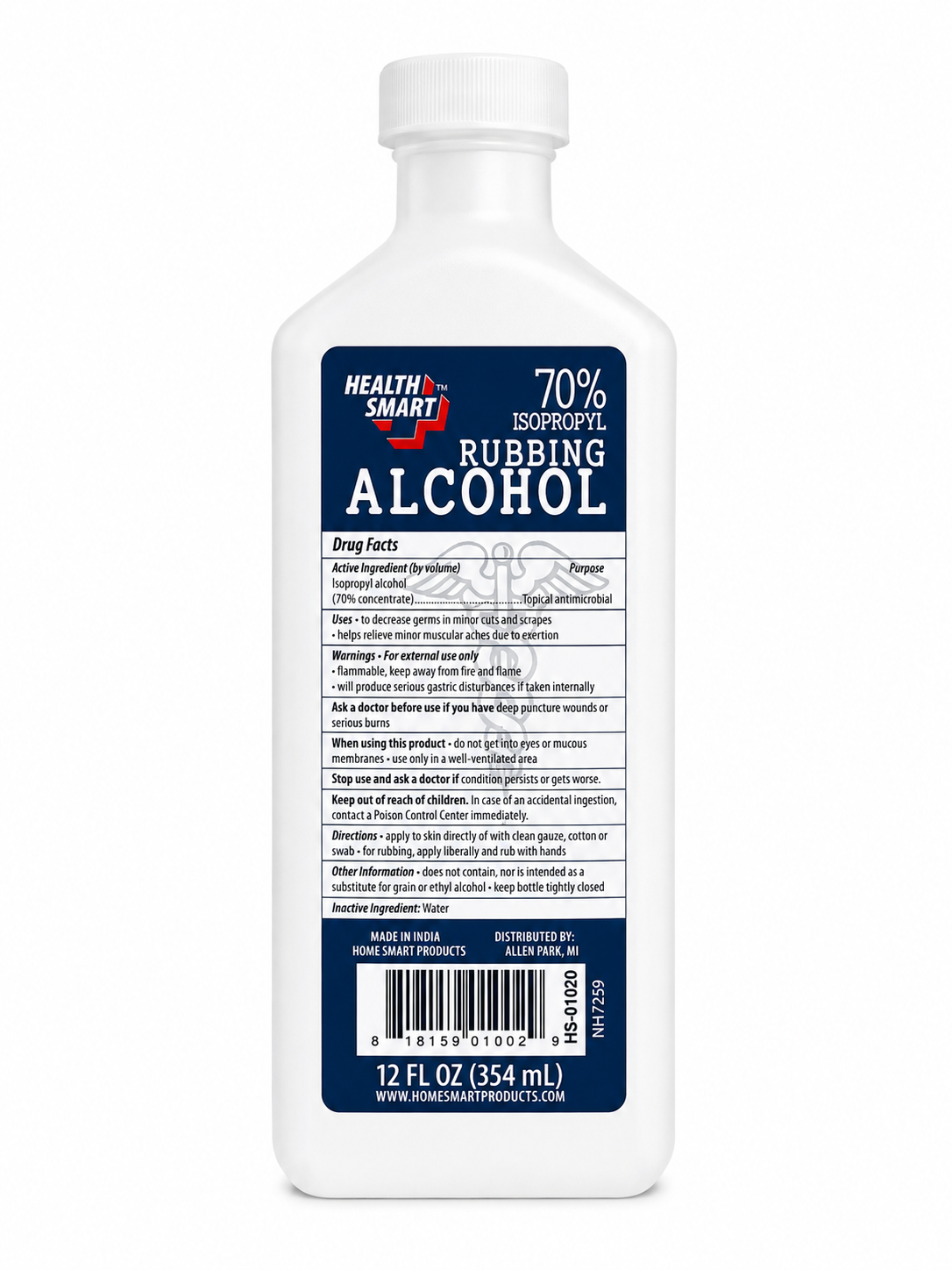 Health Smart Rubbing Alcohol 70% 12 FL.OZ