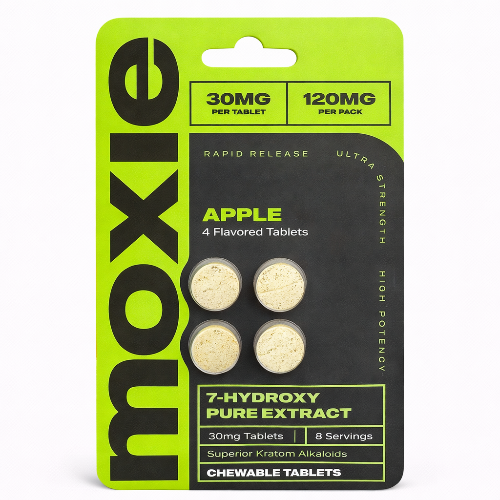 Moxie 7-Hydroxy Pure Extract Chewable Tablets 4ct 30mg Apple
