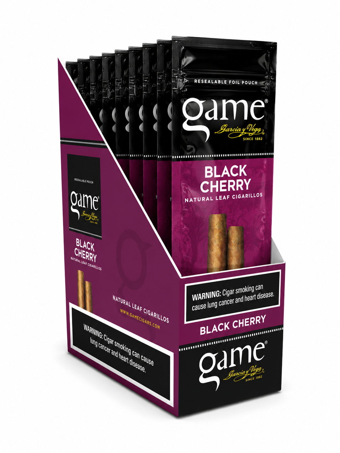 Game Cigar Black Cherry 2PK Box of 15 Pack