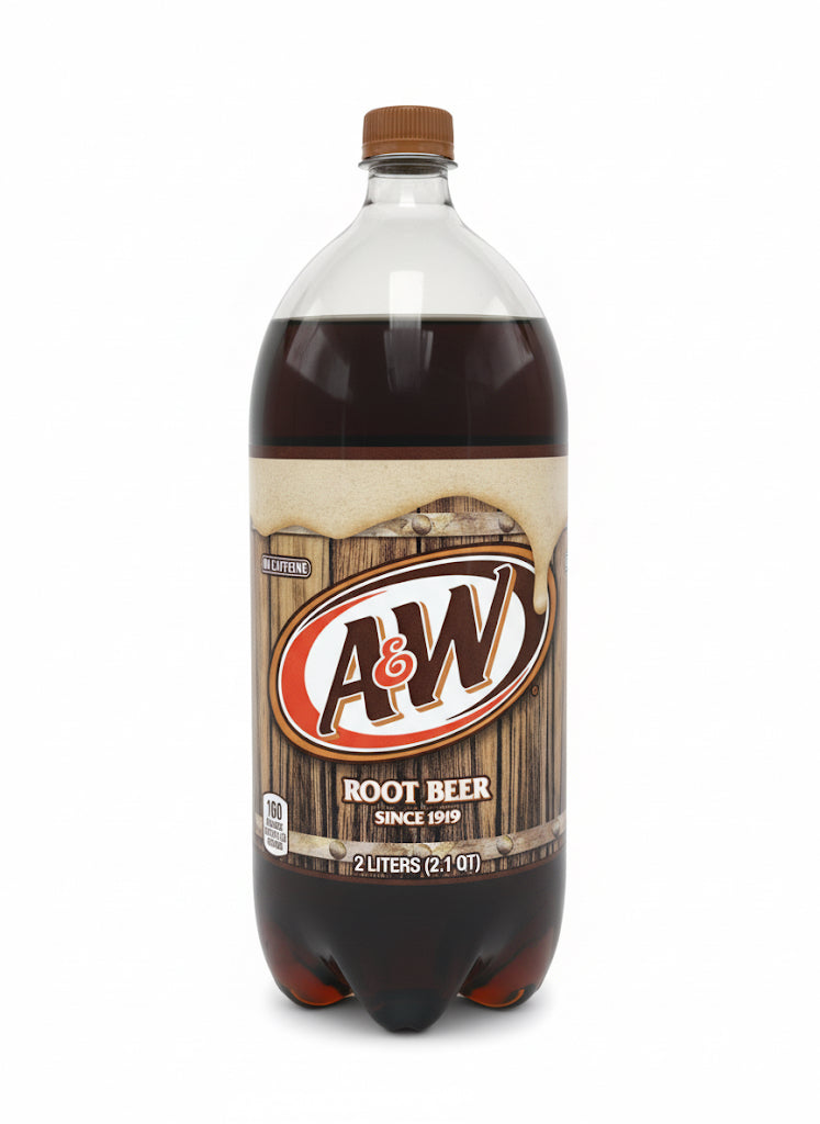 A&W Root Beer Soda Pop, 2 L, Bottle