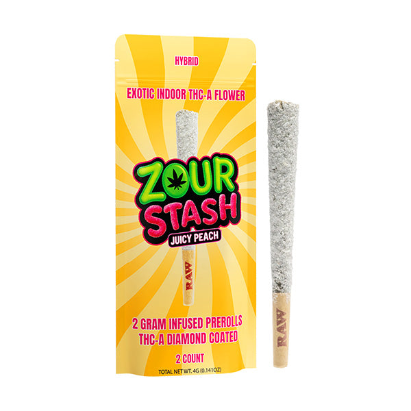 Zour Stash Juicy Peach Coated Preroll 2PK