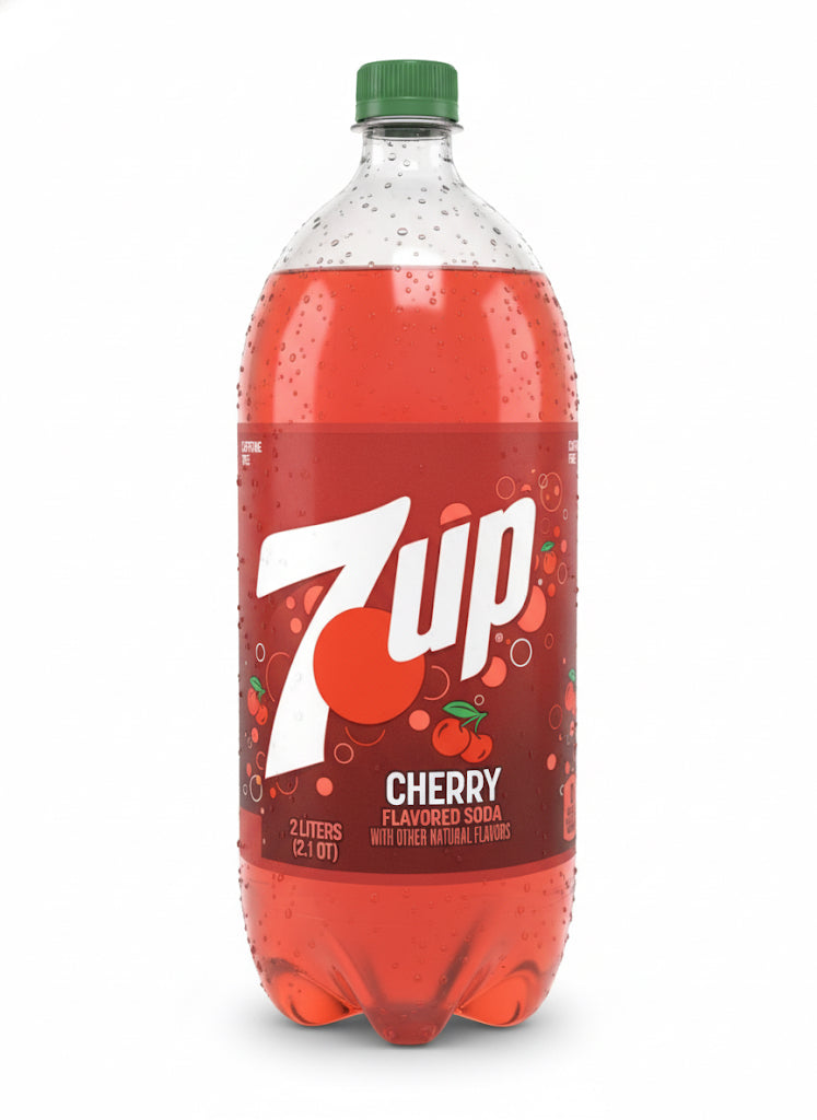 7UP Caffeine Free Cherry Flavored Soda Pop, 2 Litre