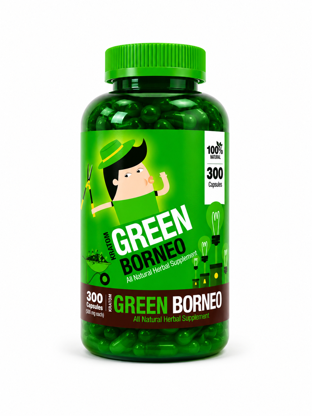 Bumble Bee Green Borneo Kratom Capsules 300ct
