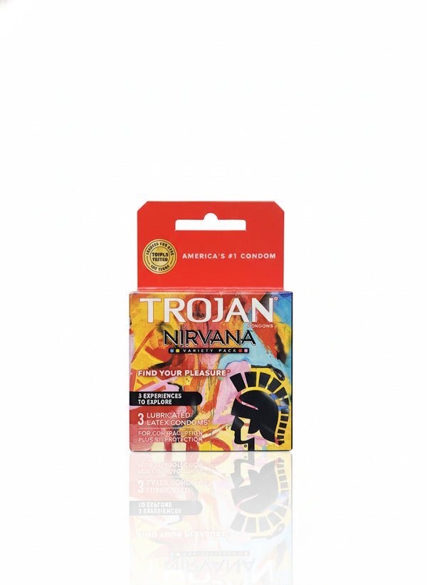 TROJAN NIRVANA CONDOMS DUAL ACTION LUBRICANT 3 Ct