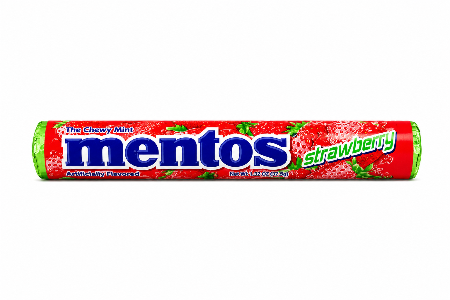 Mentos Chewy Mint Candy Roll, Strawberry, Regular Size 1.32oz