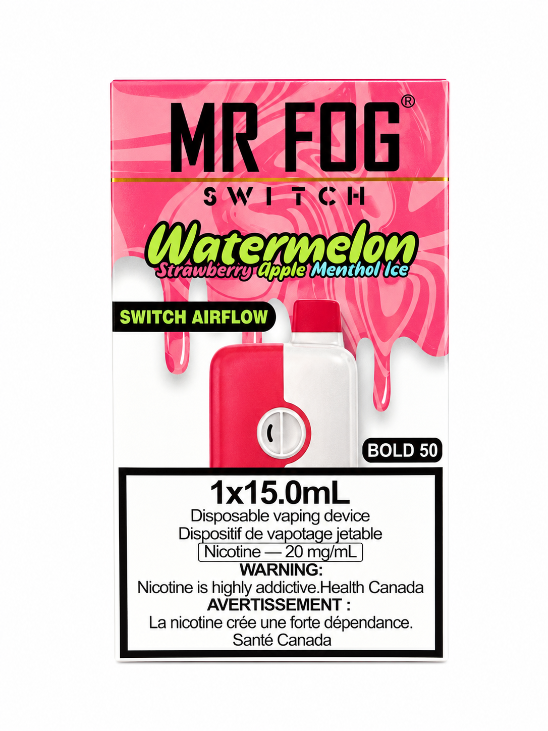 Mr Fog 5500 Watermelon Strawberry Apple Menthol Ice