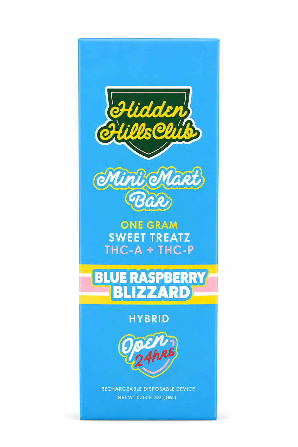 Hidden Hills Mini Mart Blue Raspberry Blizzard THCA + THCP Hybrid Disposable | 1g