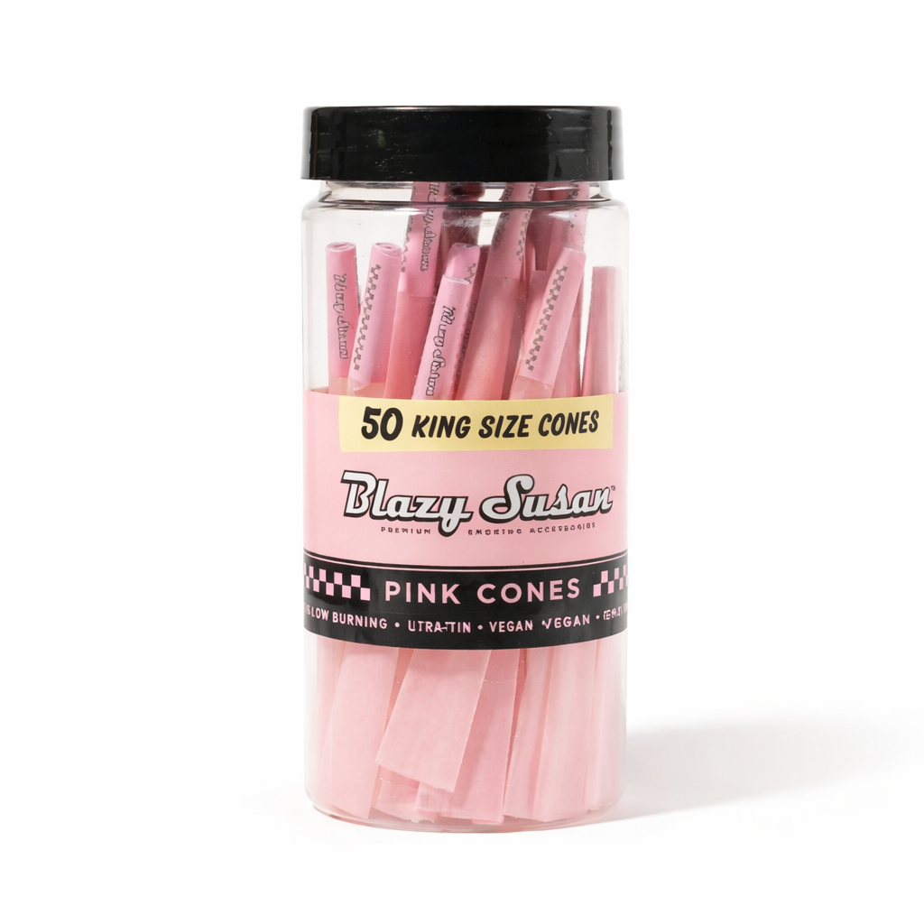 Blazy Susan Pink Pre Rolled 50 King Size Cones Jar