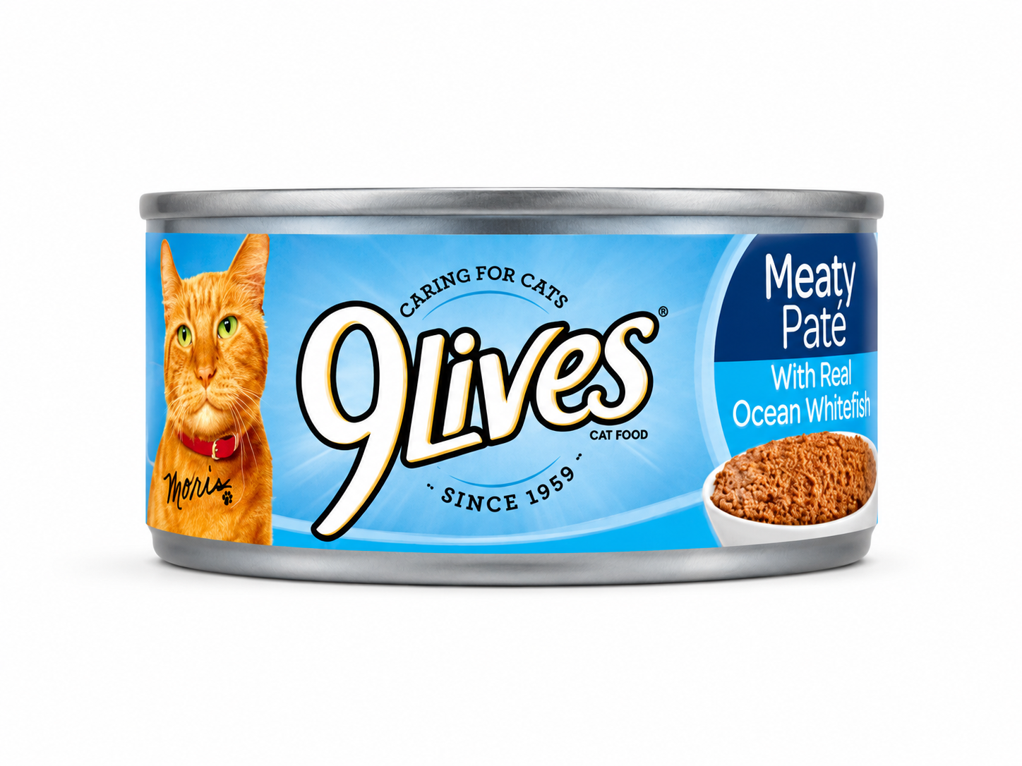 9Lives Meaty Pate with Ocean Whitefish Dinner Canned Cat Food, 5.5-oz