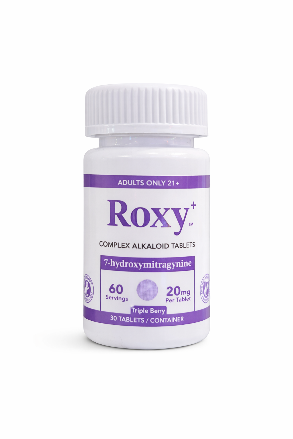 Roxy Complex Alkaloid 7-hydroxymitragynine 20mg Triple Berry 30 Tablets
