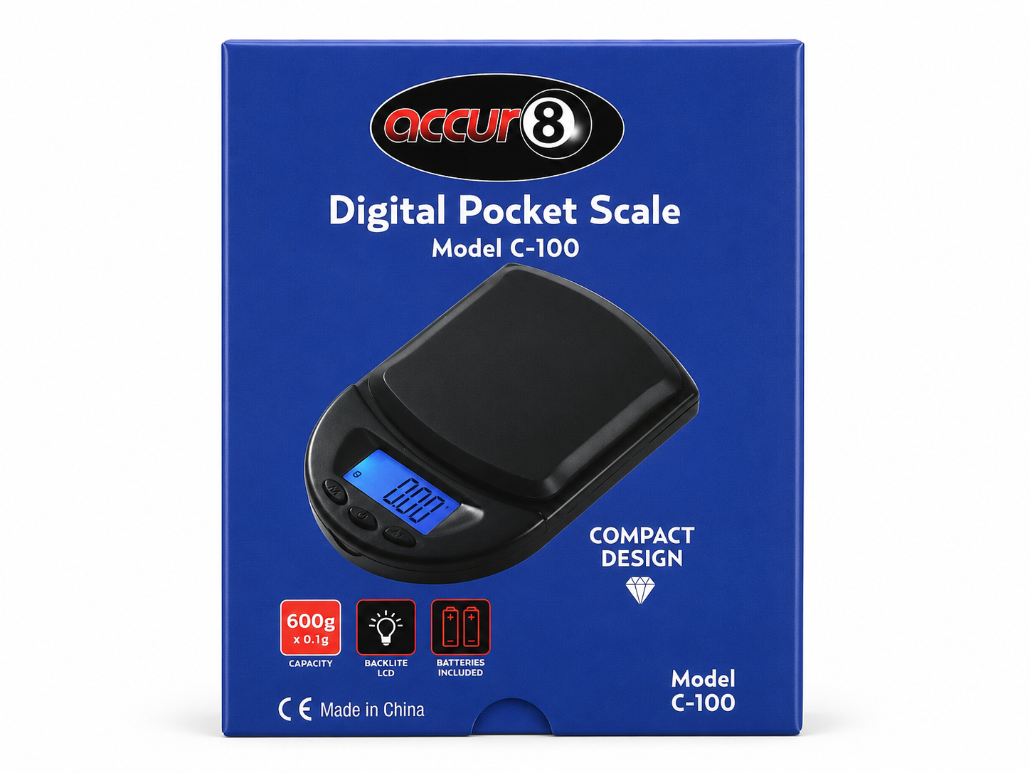 Accur8 Digital Pocket Scale 100g/0.01g 4in