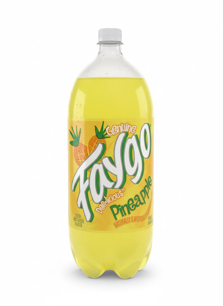 Faygo Genuine Pineapple Soda Pop, 2 Liter
