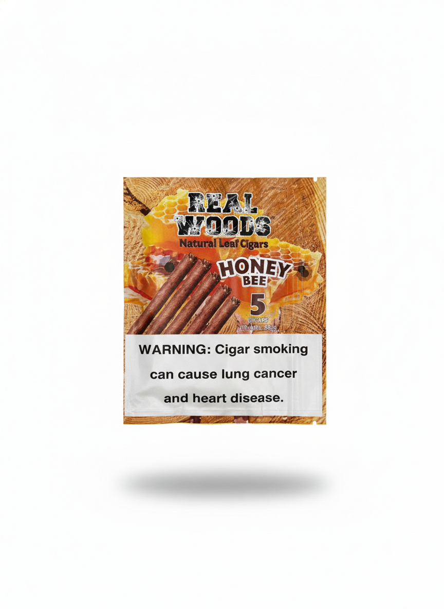 Real Wood Cigar Honey Bee 5PK