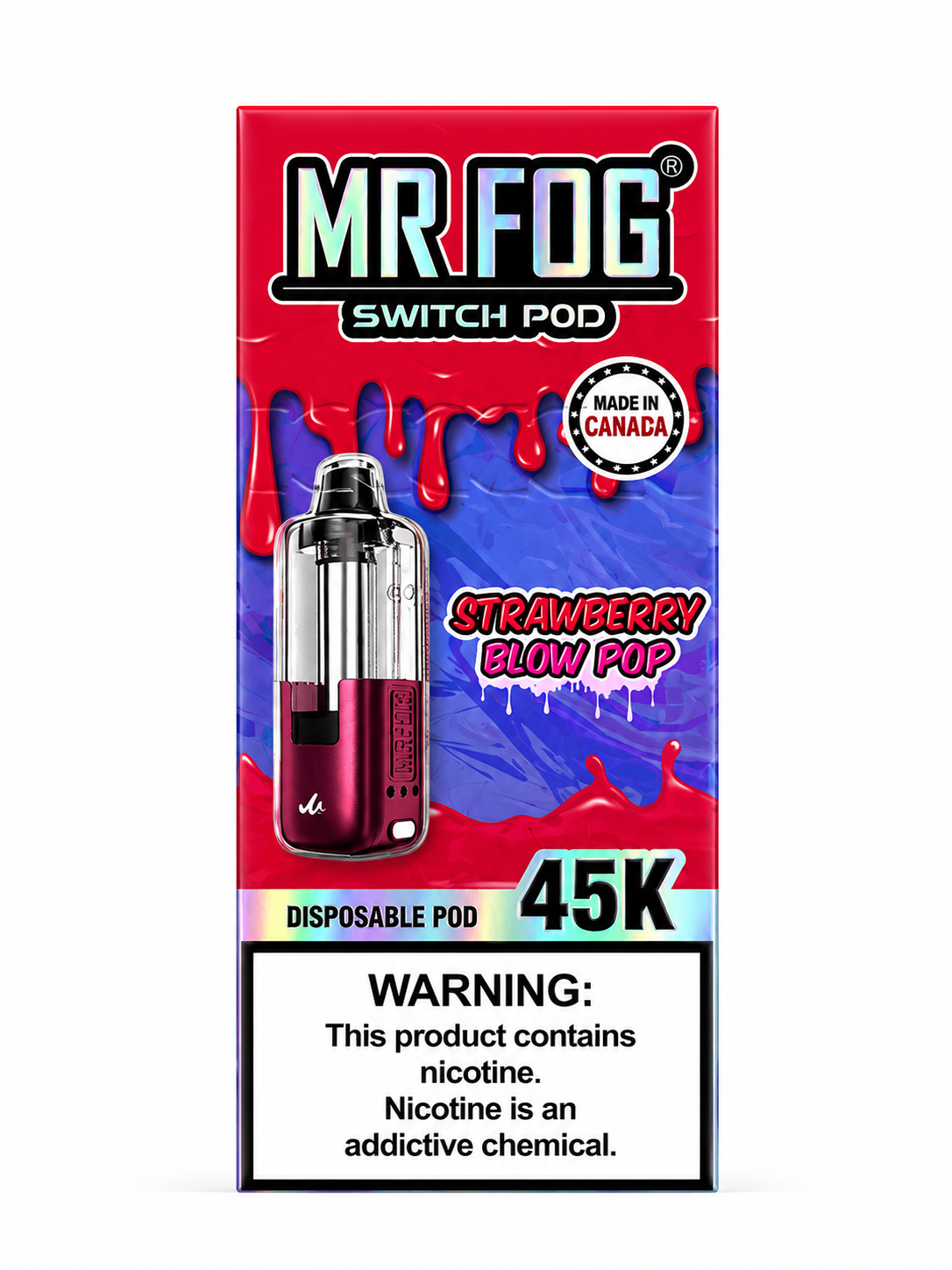 Mr Fog Pod 45K Strawberry Blow Pop