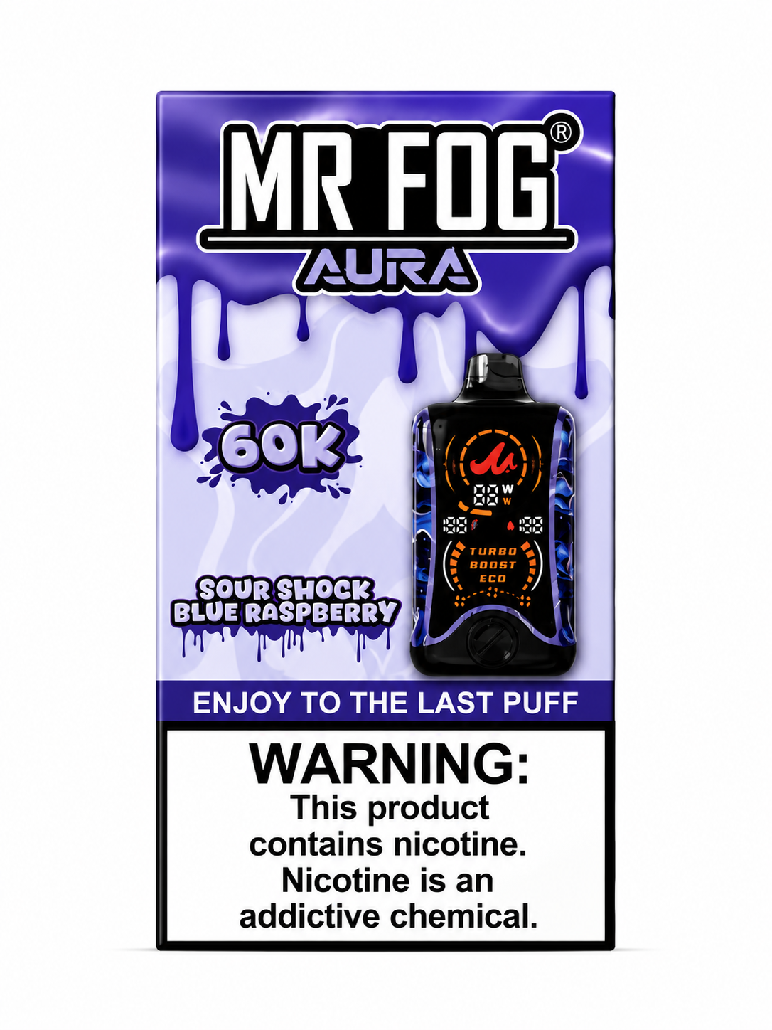 MR FOG AURA 60K Sour Shock Blue Raspberry