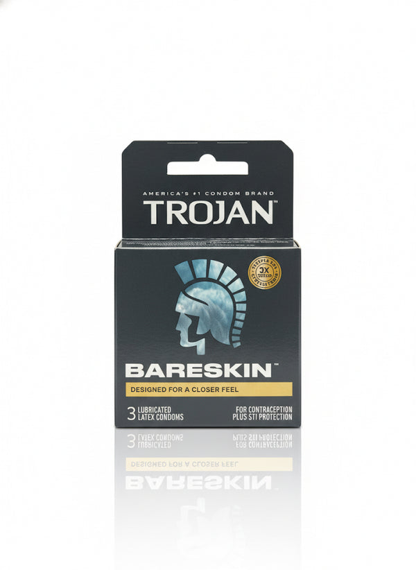 Trojan BareSkin Lubricated Condoms, Thin Condoms, 3 Ct