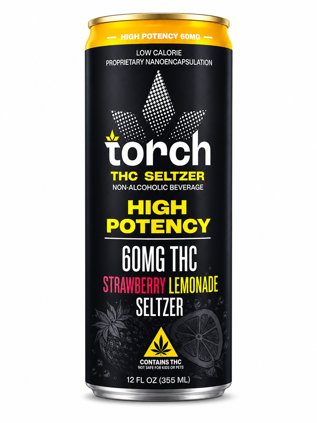 Torch High Potency THC Strawberry Lemonade Seltzer | (60mg) 12oz