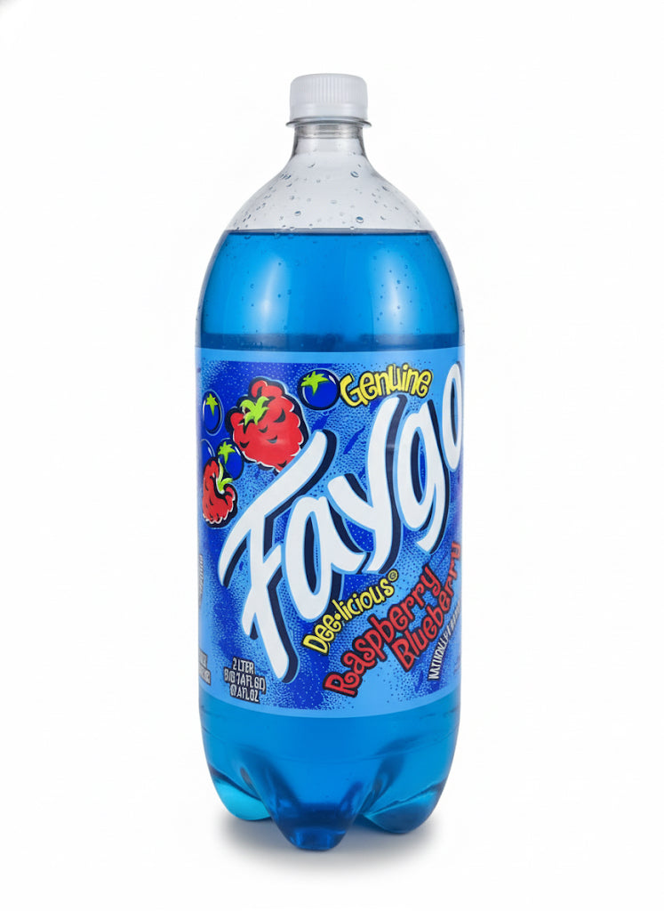 Faygo Genuine Raspberry Blueberry Soda Pop, 2 Liter