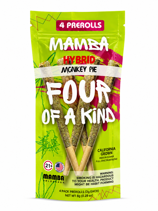 Mamba Four of A Kind Monkey Pie Hybrid Prerolls 4ct