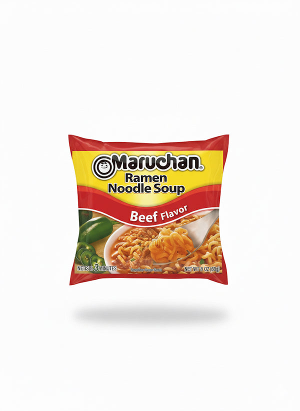 Maruchan Ramen Noodle Soup,Beef Flavor Instant Noodles, Shelf Stable, 3 oz