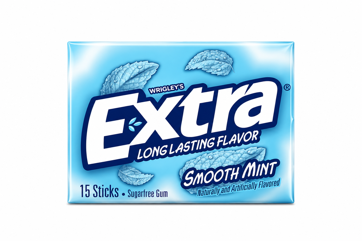 Extra Gum Smooth Mint Sugar Free Chewing Gum Single Pack, 15 pc