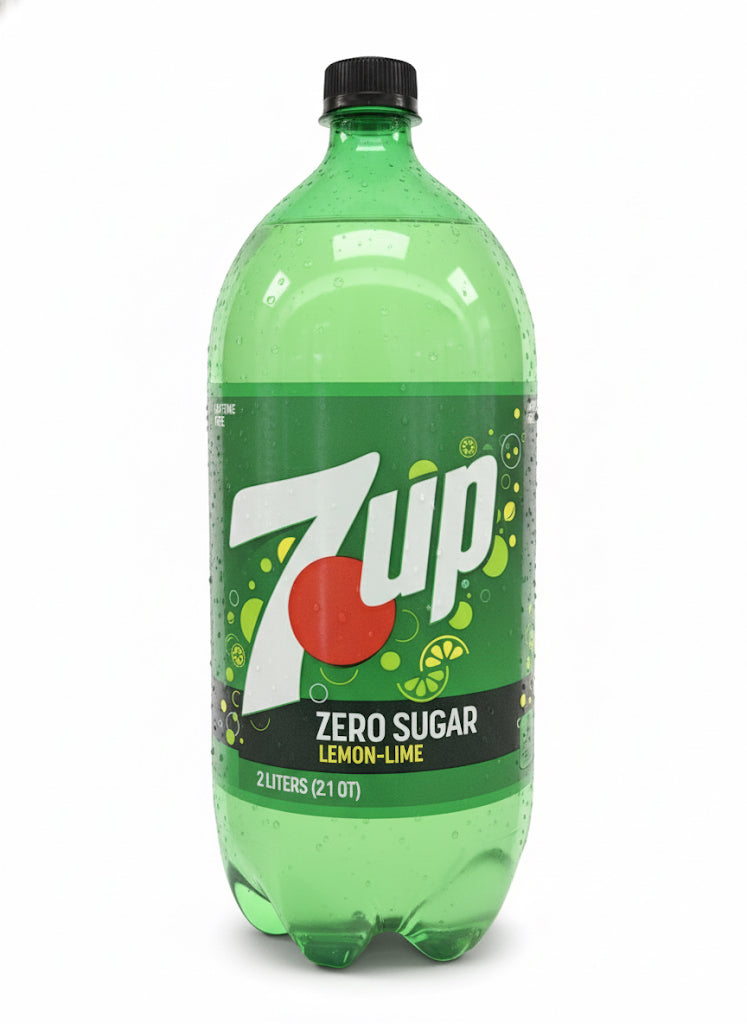 7UP Caffeine Free Zero Sugar Lemon Lime Soda Pop, 2 Litre