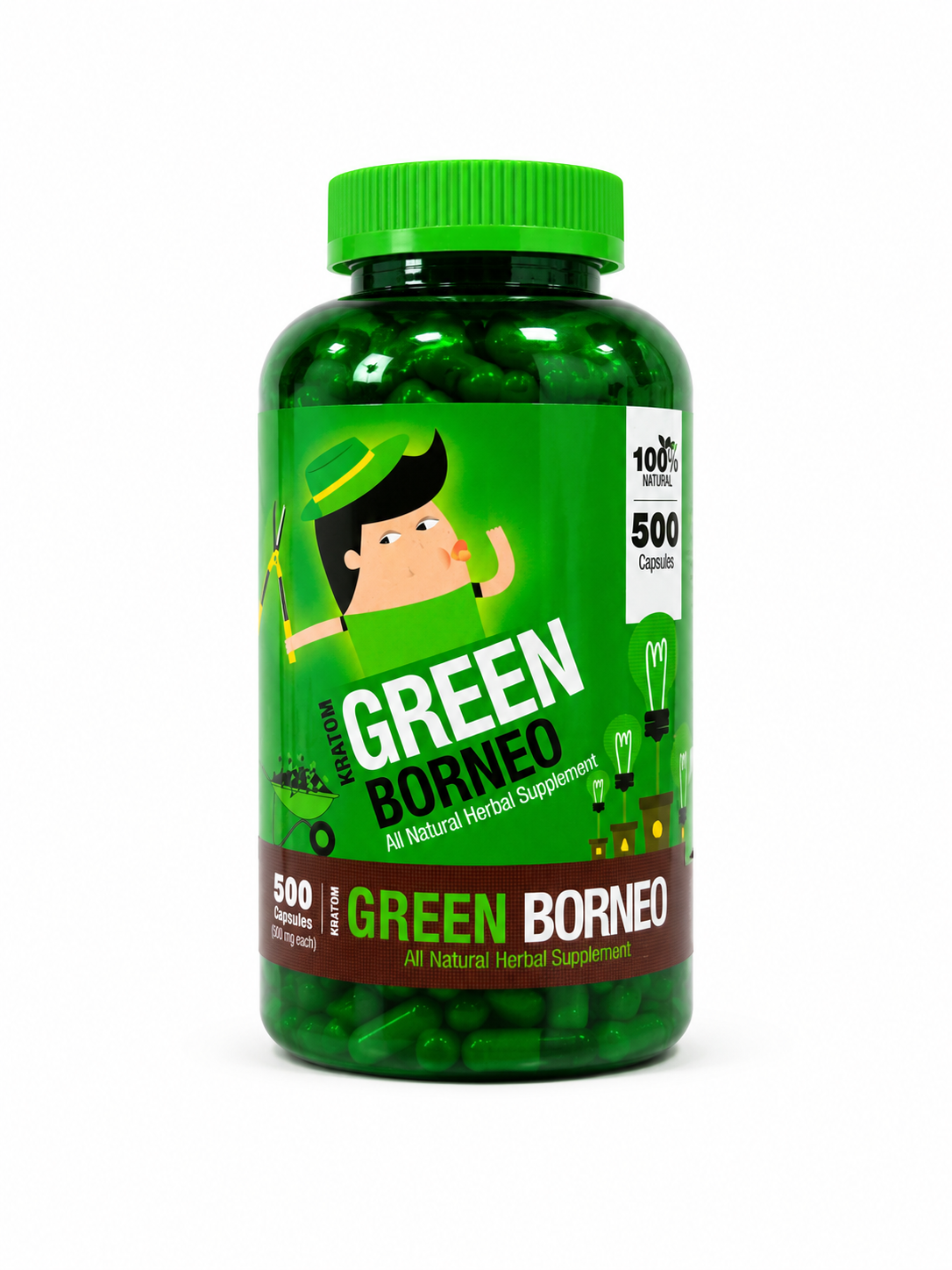 Bumble Bee Green Borneo Kratom Capsules 500ct