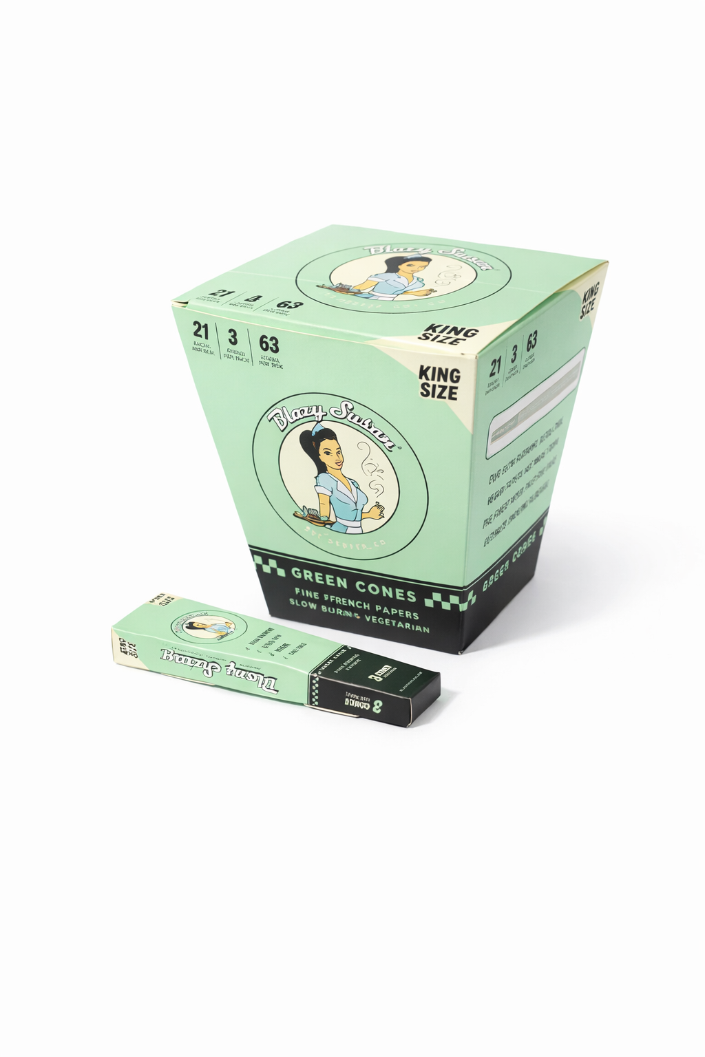 Blazy Susan Green Pre Rolled King Size Cones