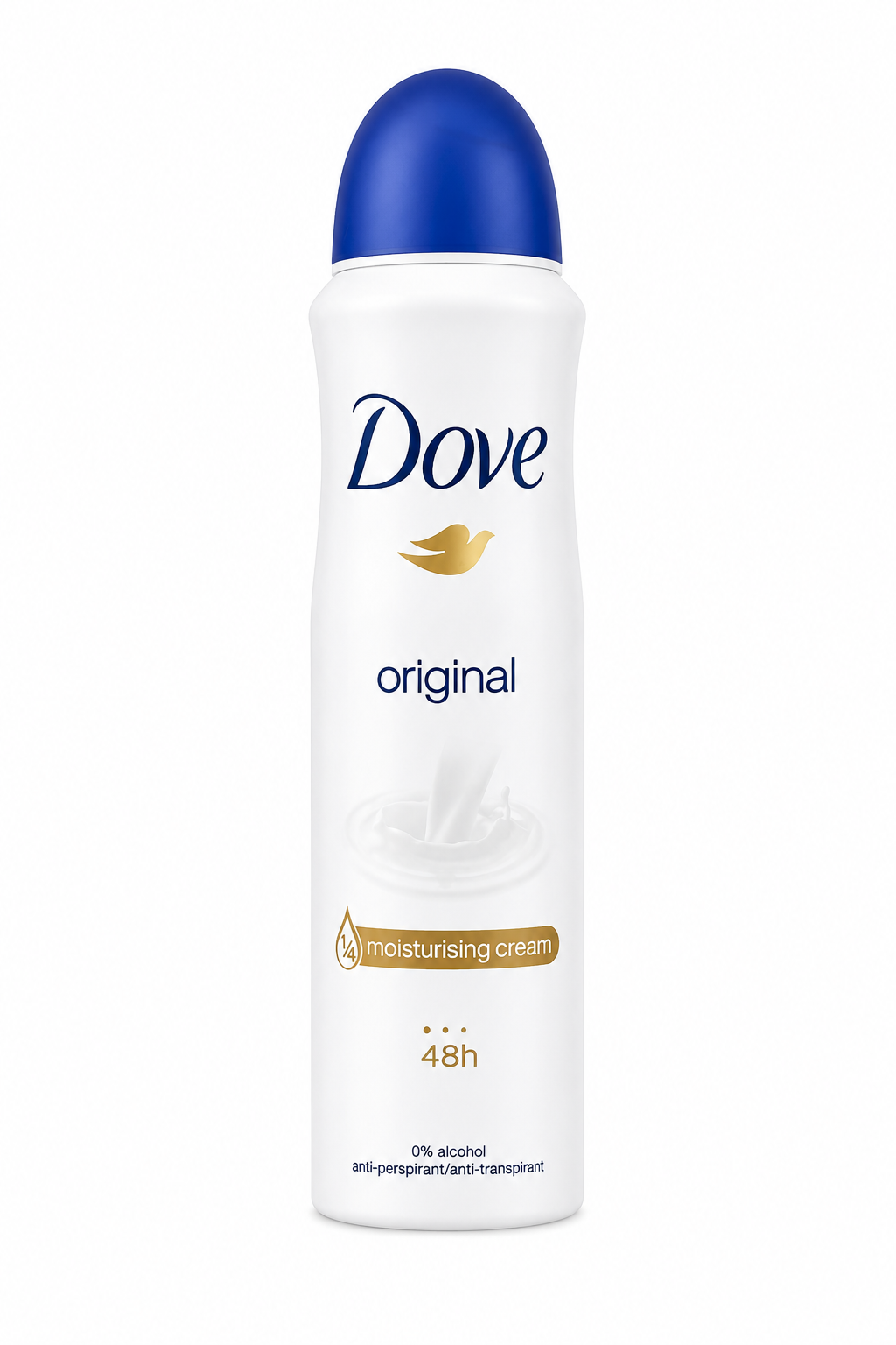 Dove Original Antiperspirant Deodorant Spray 150ml – 48 Hour Sweat & Odor Protection, Gentle Moisturizing Care, Clean Fresh Scent