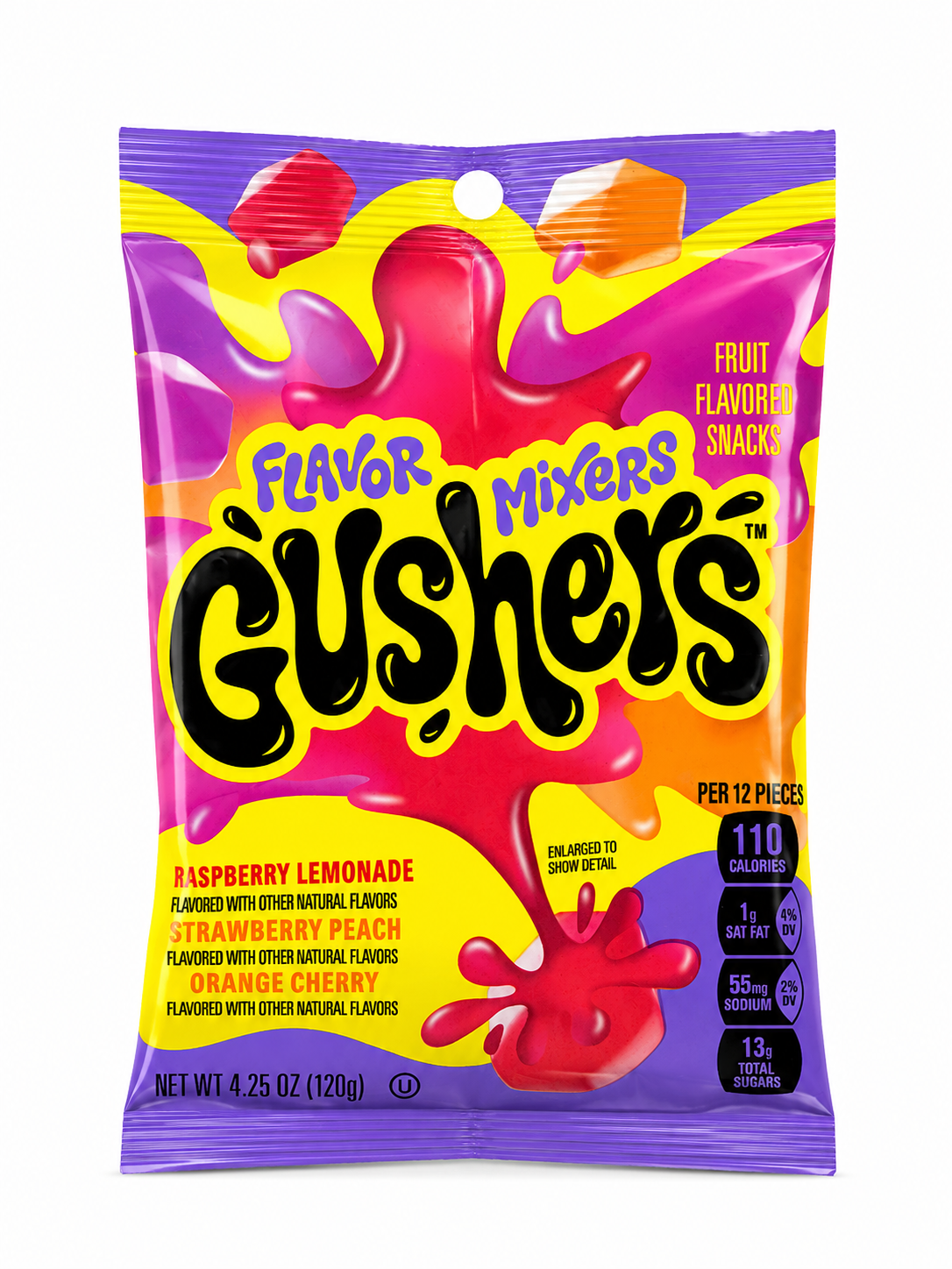 Gusher Flavor Mixers 3 Flavors Raspberry Lemonade, Strawberry Peach And Orange Cherry 4.25oz