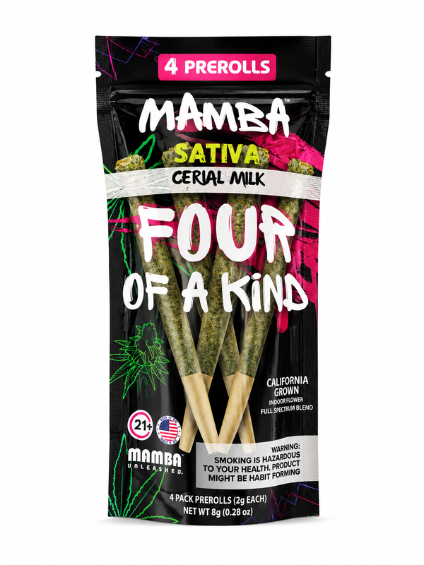 Mamba Four of A Kind Cereal Milk Sativa Prerolls 4ct