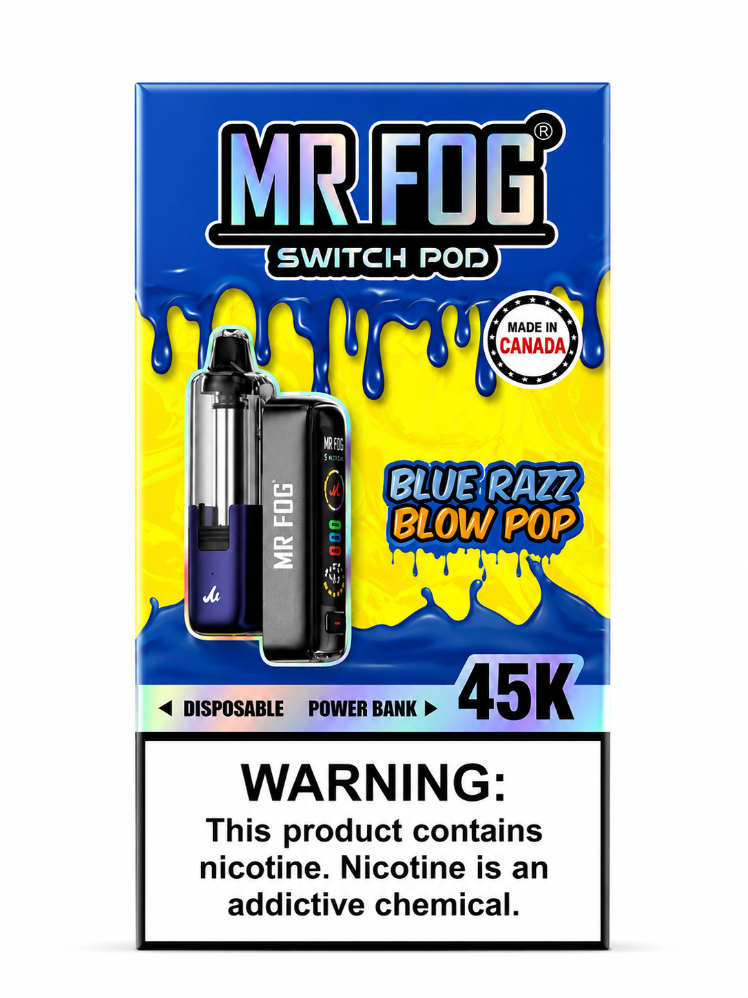 Mr Fog Switch Pod 45K Blue Razz Blow Pop