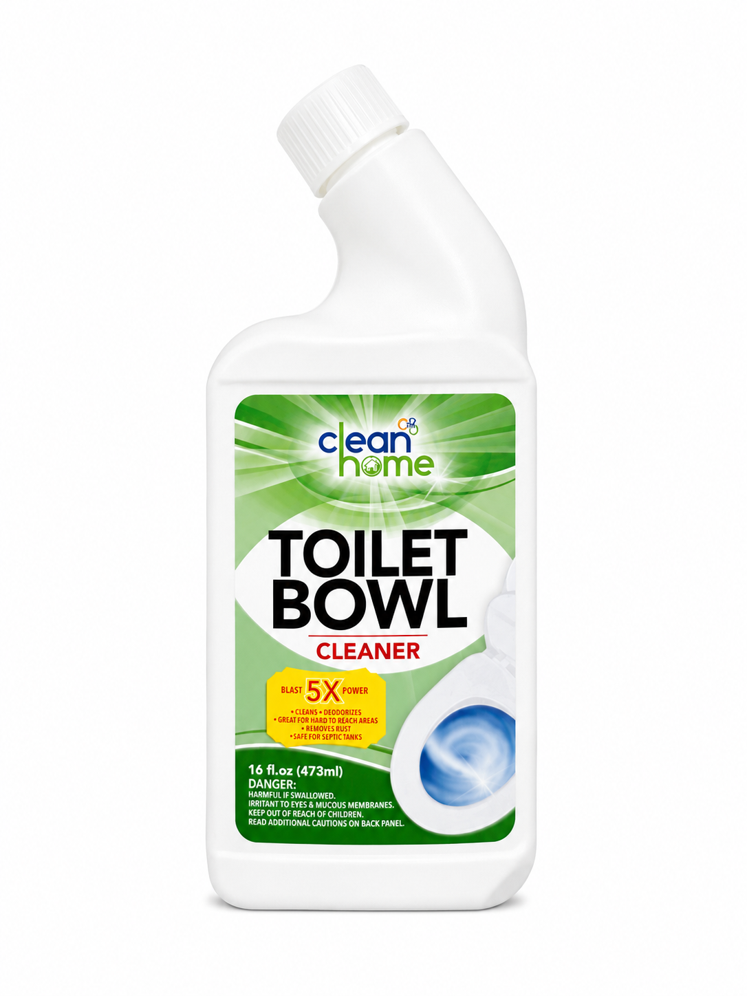 Clean Home 16 oz Liquid Chlorine Toilet Bowl Cleaner