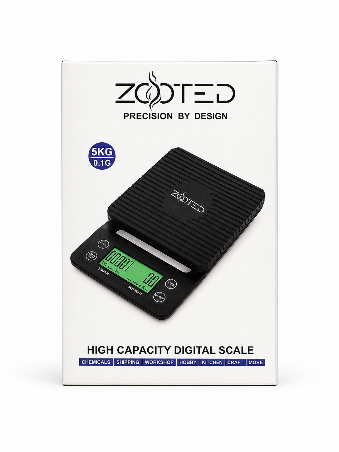 Zooted Digital Scale 5KG/0.1g 7.5in