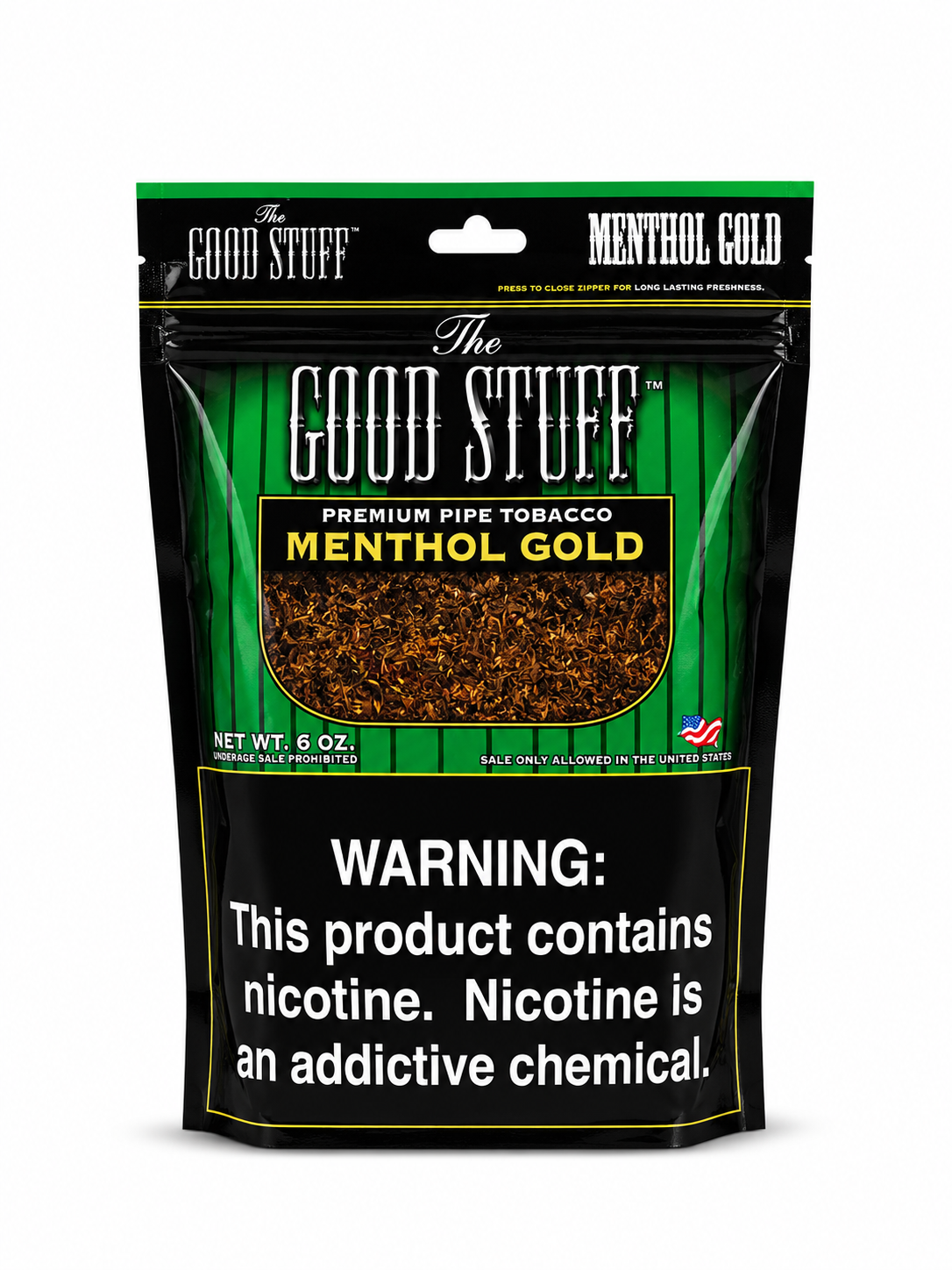 Good Stuff Menthol Gold Pipe Tobacco 6 oz. Bag