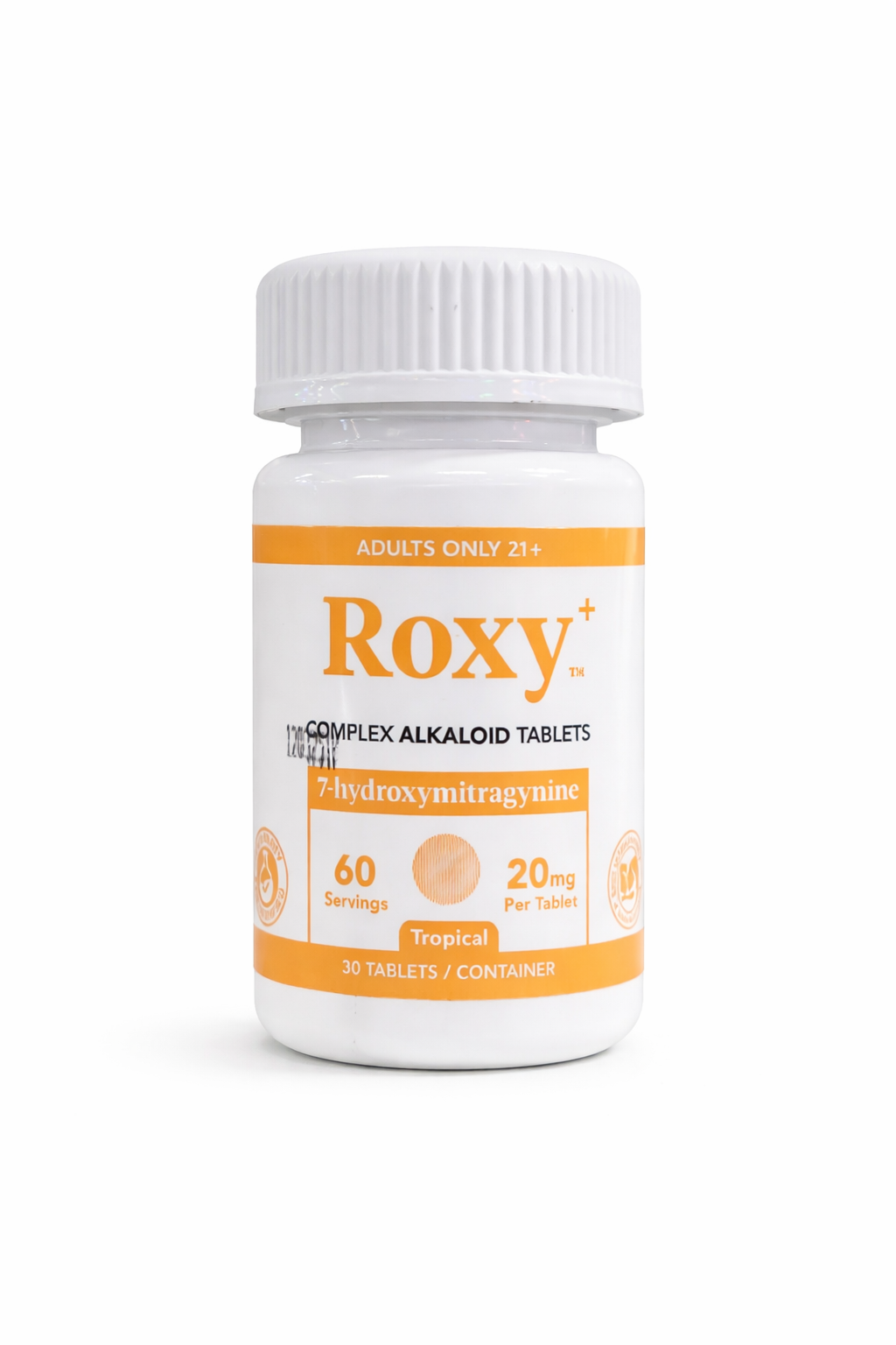 Roxy Complex Alkaloid 7-hydroxymitragynine 20mg Tropical 30 Tablets