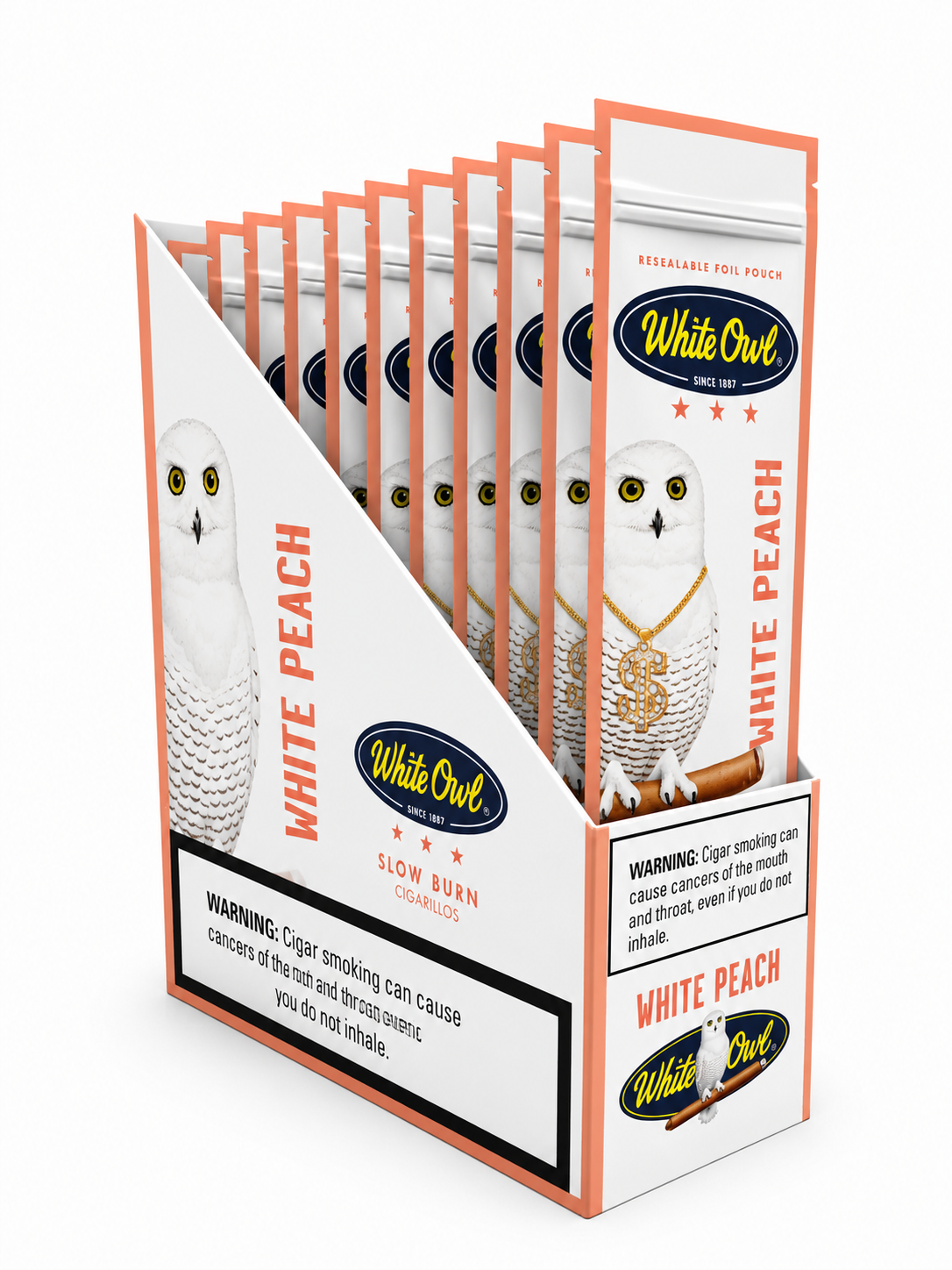 White Owl White Peach 2pk Box of 15 Pack