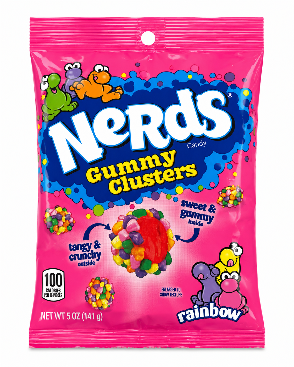 NERDS Gummy Clusters, Candy, Rainbow, Crunchy and Gummy, 5oz