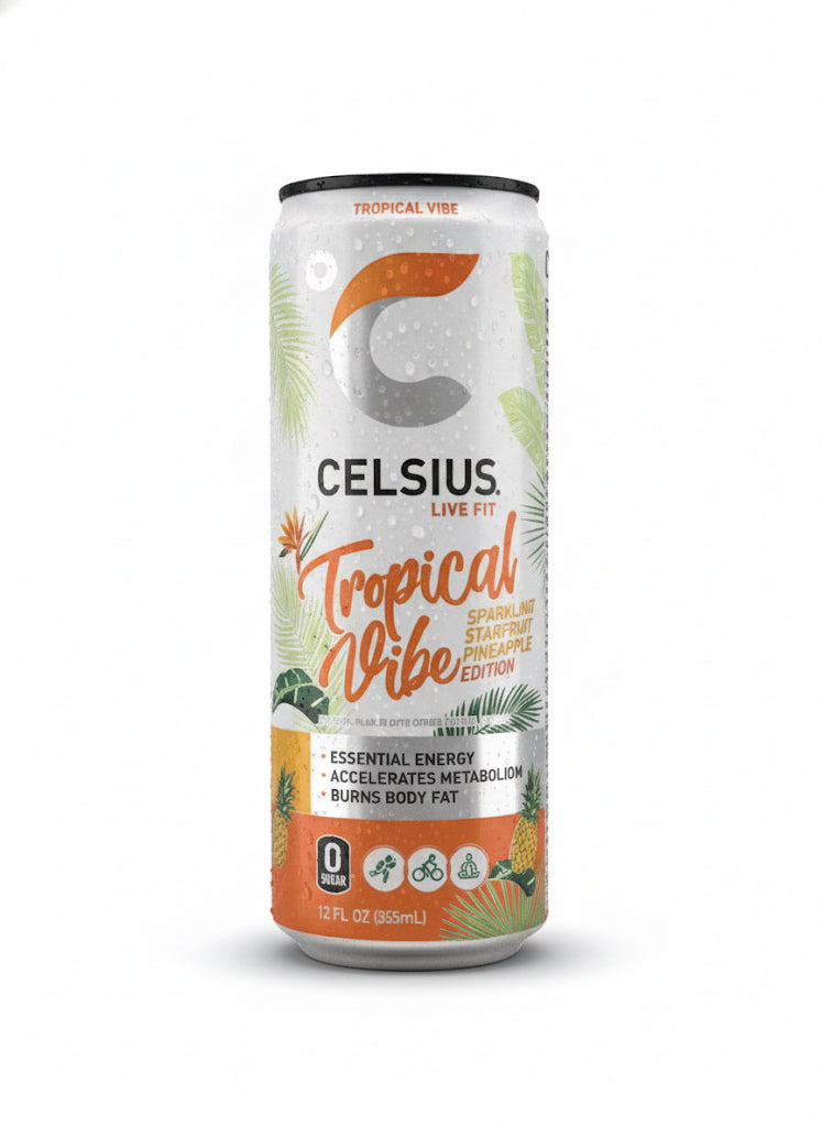 CELSIUS Sparkling Tropical Vibe, Functional Energy Drink 12 fl oz