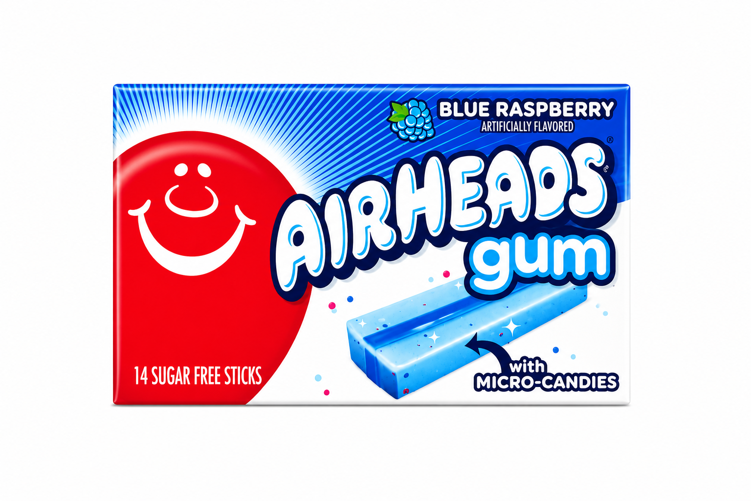Air Heads Gum Blue Raspberry - 14ct