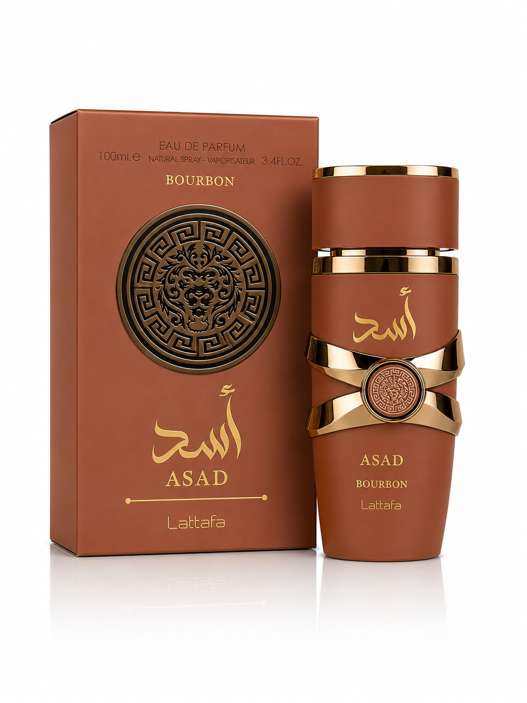 Lattafa Asad Bourbon for Unisex Eau de Parfum Spray, 3.4 Oz 100 ml