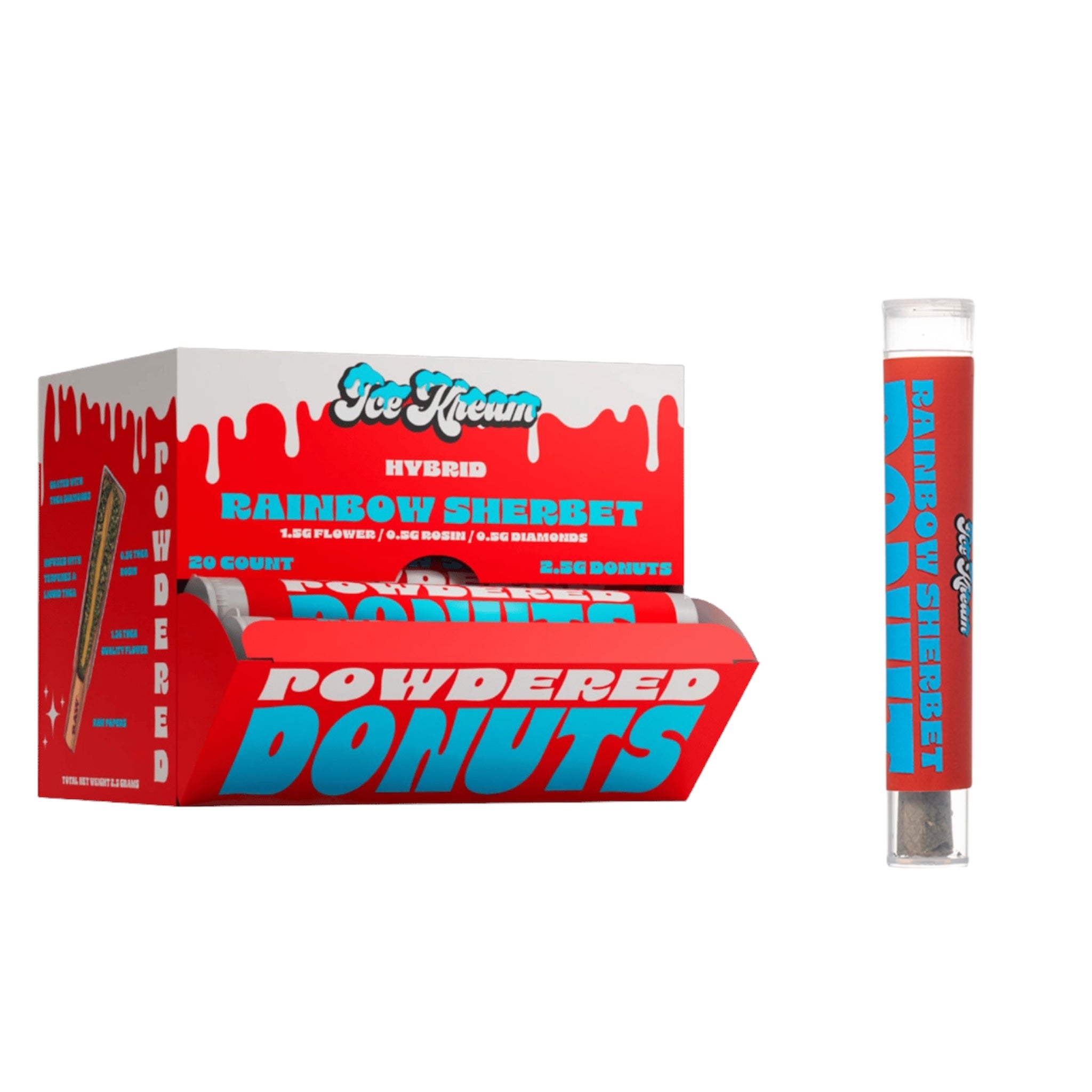 Ice Kream Hash Holes Donuts Pre-Roll - 2.25g (THC-A) Rainbow Sherbet Hybrid