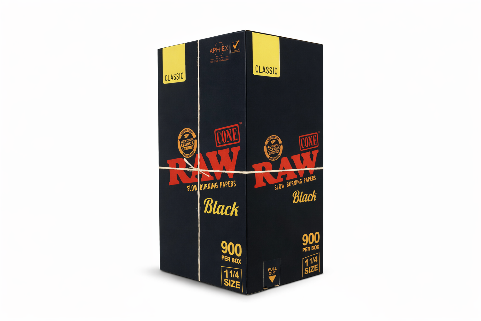 RAW BLACK 1 1/4 CONES | BULK BOX | 900 CONES