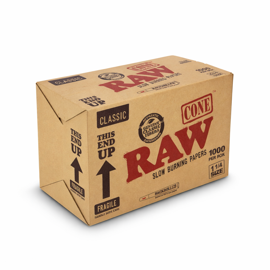RAW CLASSIC 1 1/4 CONES | BULK BOX | 1000 CONES
