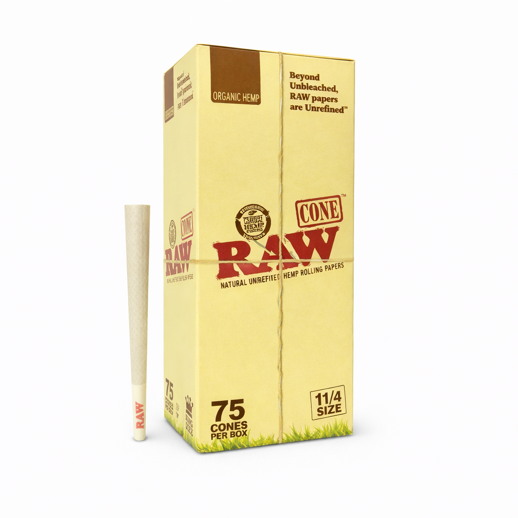 RAW ORGANIC HEMP CONES KING SIZE- 75 PACK