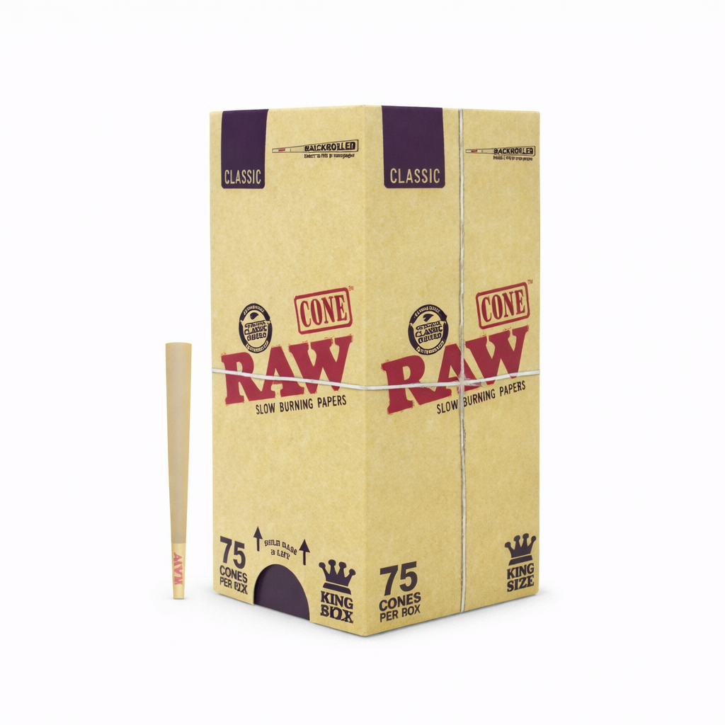 RAW CLASSIC KING SIZE BACKROLLED CONES | 75 COUNT