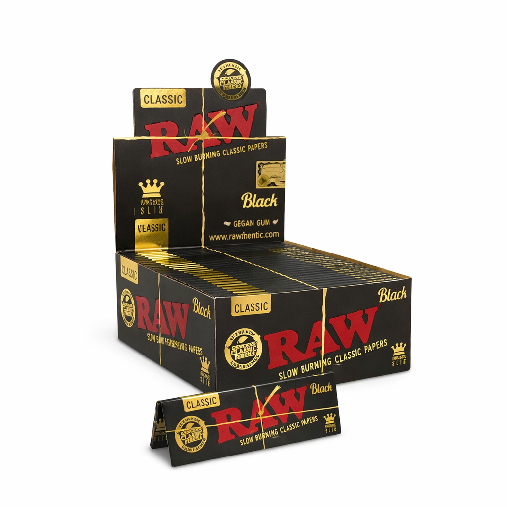 RAW BLACK CLASSIC KING SIZE SLIM ROLLING PAPERS