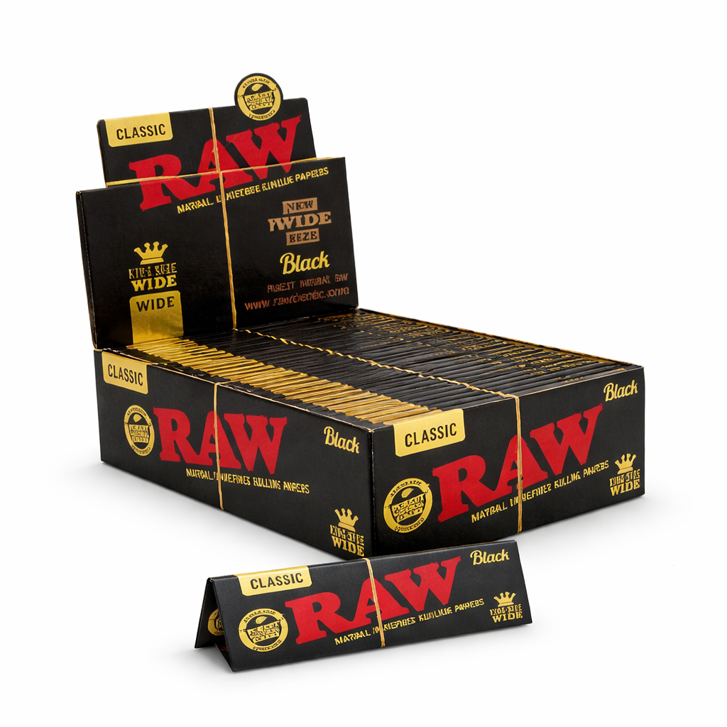 RAW BLACK KING SIZE WIDE ROLLING PAPERS