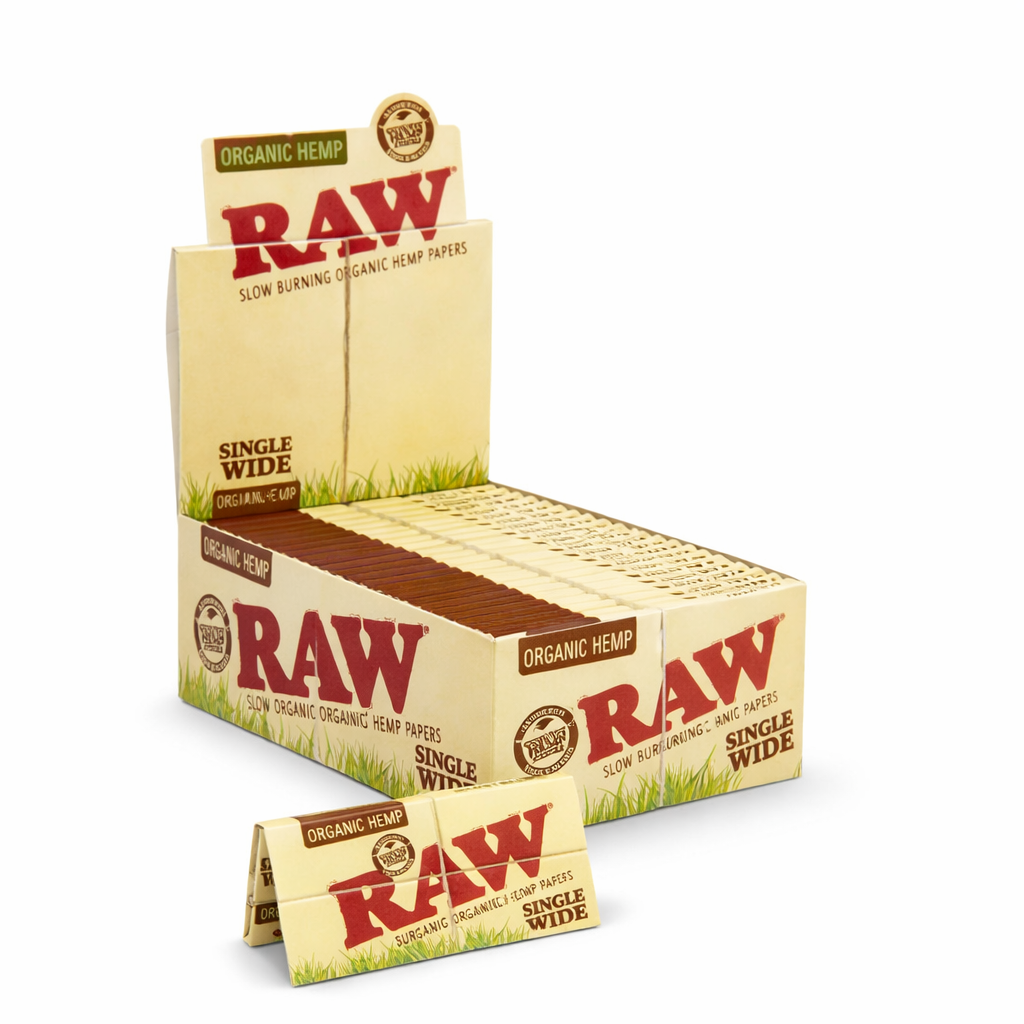 RAW ORGANIC HEMP SINGLE WIDE DOUBLE FEED ROLLING PAPERS